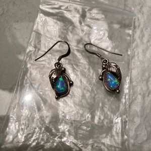 Opal Sterling Silver Earrings